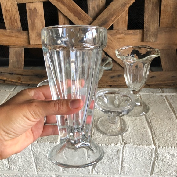 Lot of 5 different vintage fountain soda glasses - Picture 2 of 8